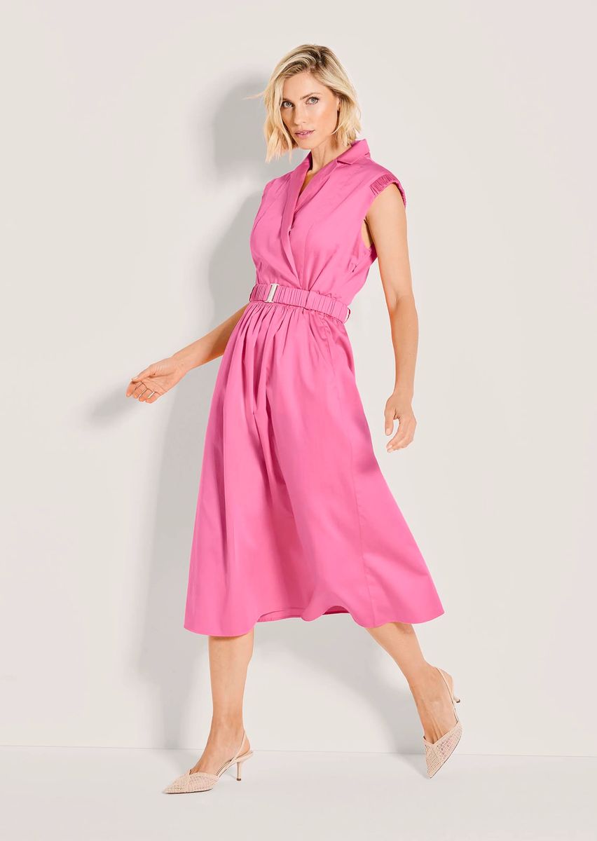 Ärmelloses Midi-Baumwollkleid in Wickeloptik