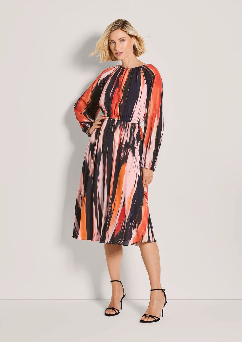 Midikleid mit abstraktem Print