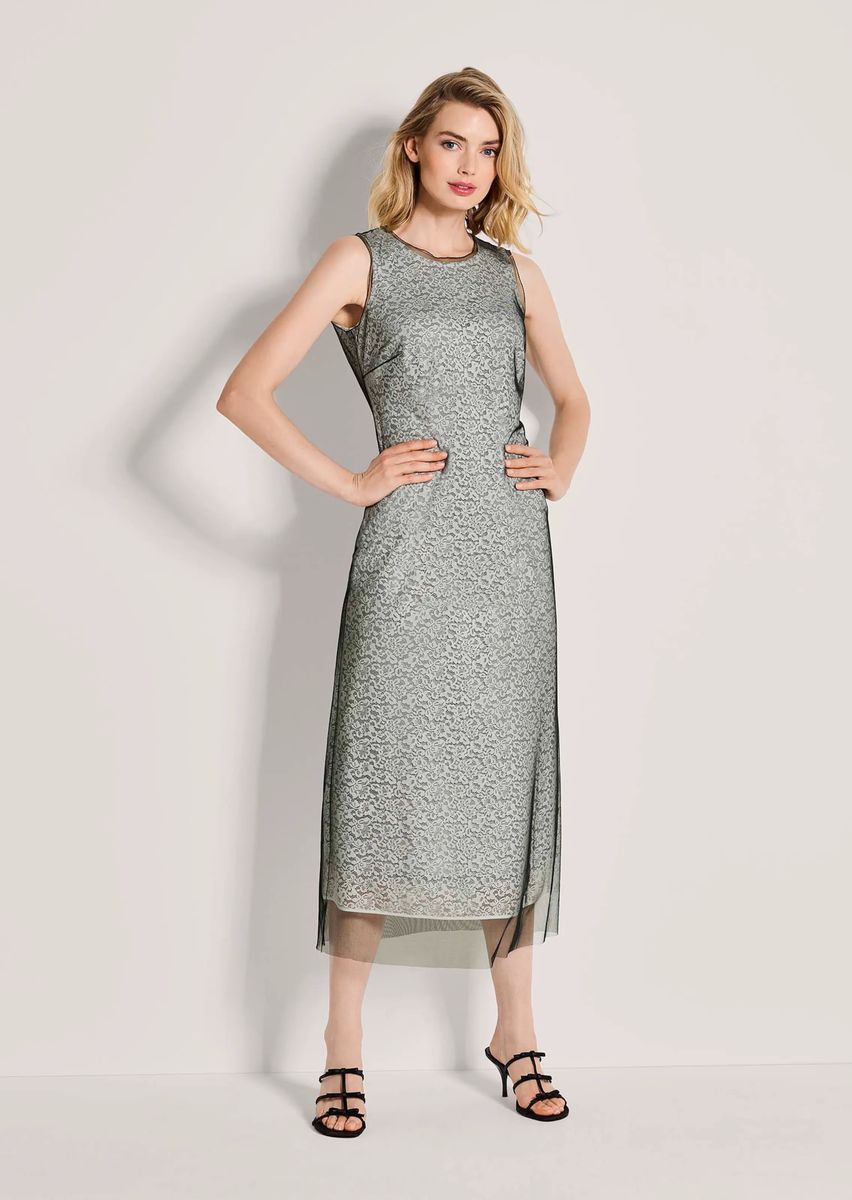 Lagen-Midikleid mit Spitze und Tüll