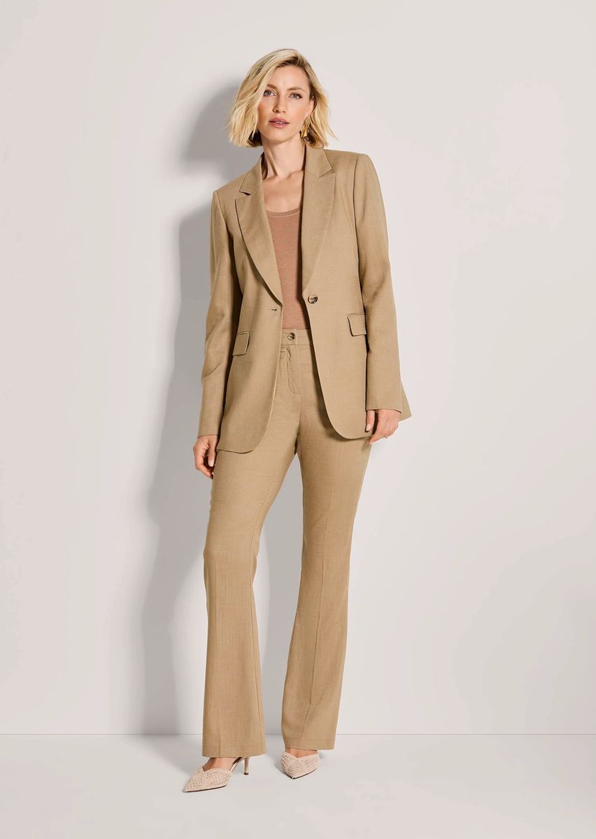 Einreihiger Blazer mit Leinenanteil