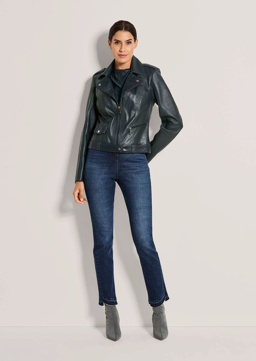 Lederjacke aus Lammnappa mit Lackdetails