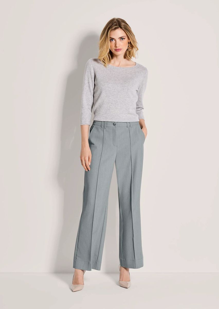 Weite Culotte mit abgesteppten Biesen