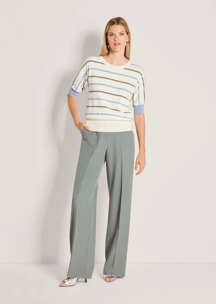 Feinstrick-Pullover mit Glanzstreifen