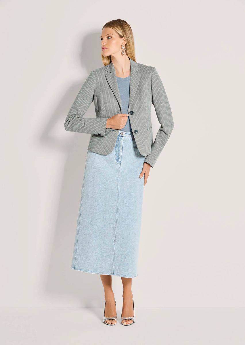 Taillierter Nadelstreifen-Blazer mit Glanzeffekt
