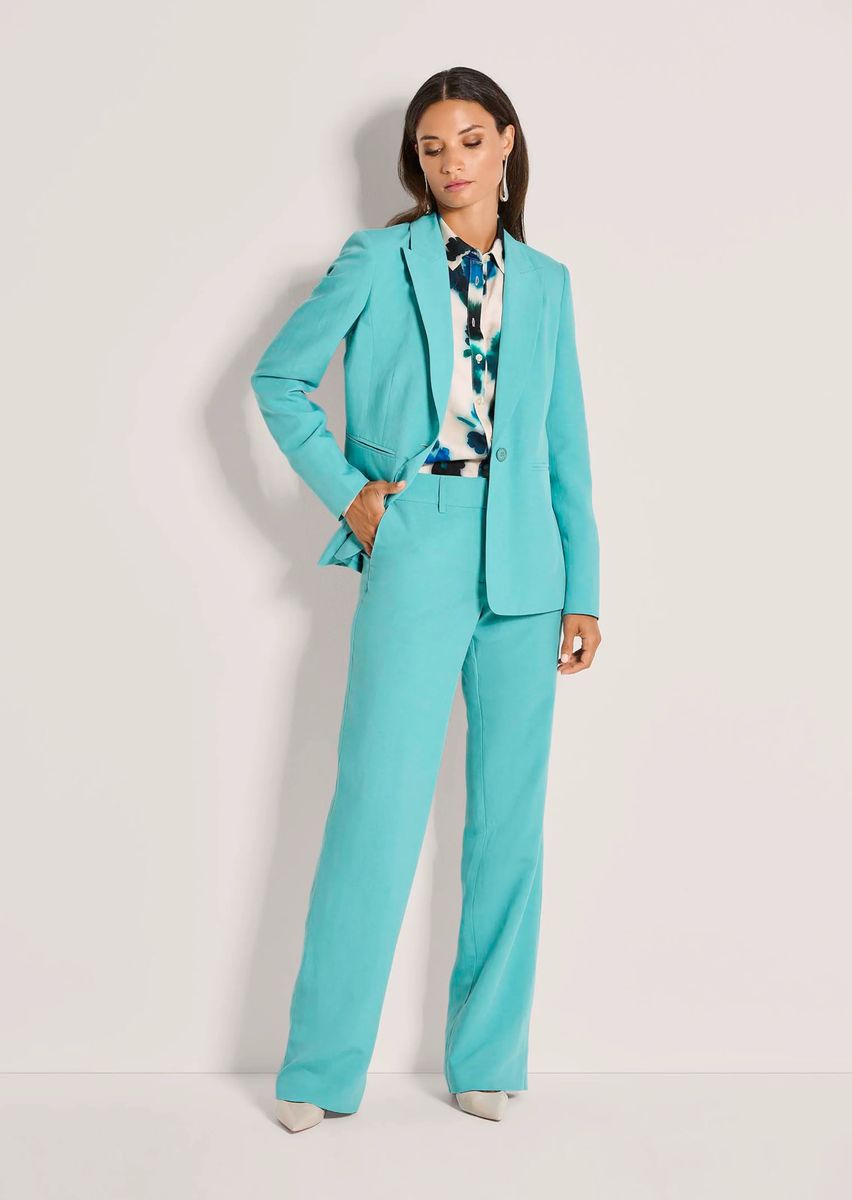 Einreihiger Blazer mit Leinenanteil
