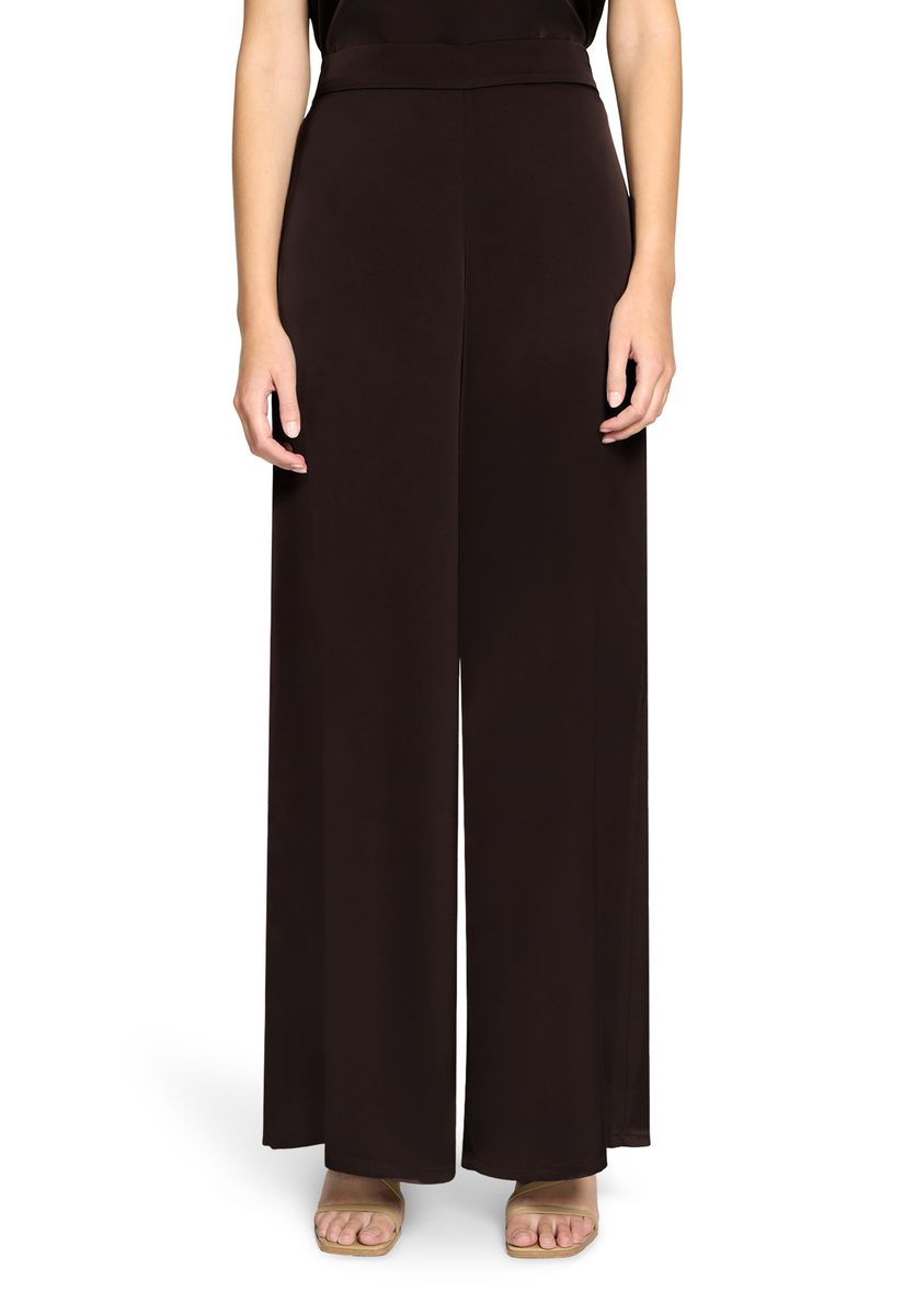 Hochtaillierte fließende Hose mit weitem Bein