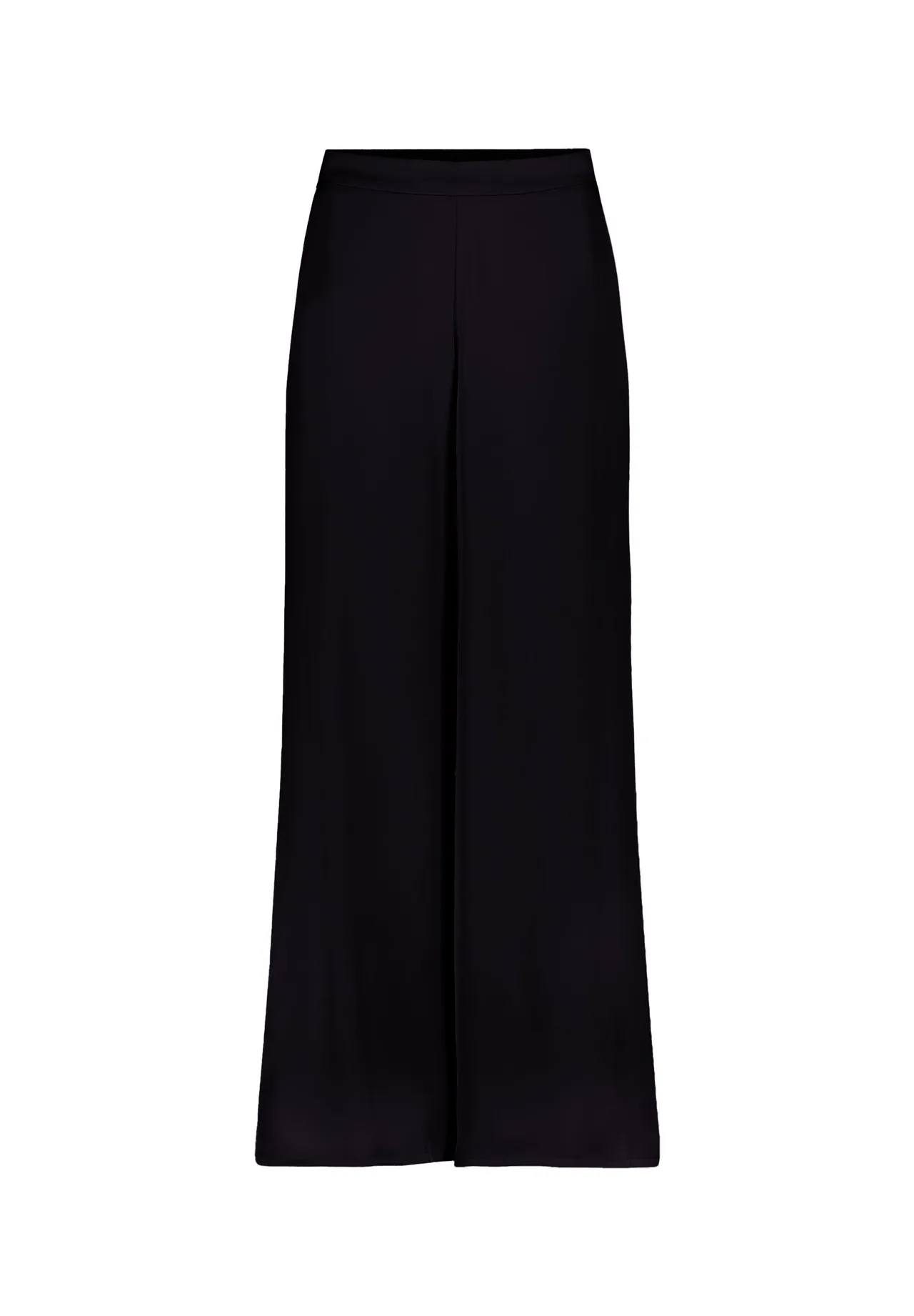 Hochtaillierte fließende Hose mit weitem Bein