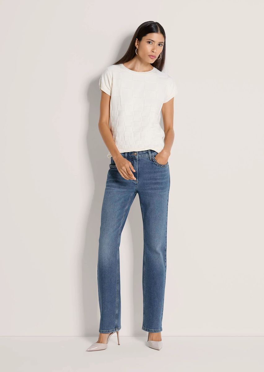 Slim-Fit Jeans mit Flechtdetail