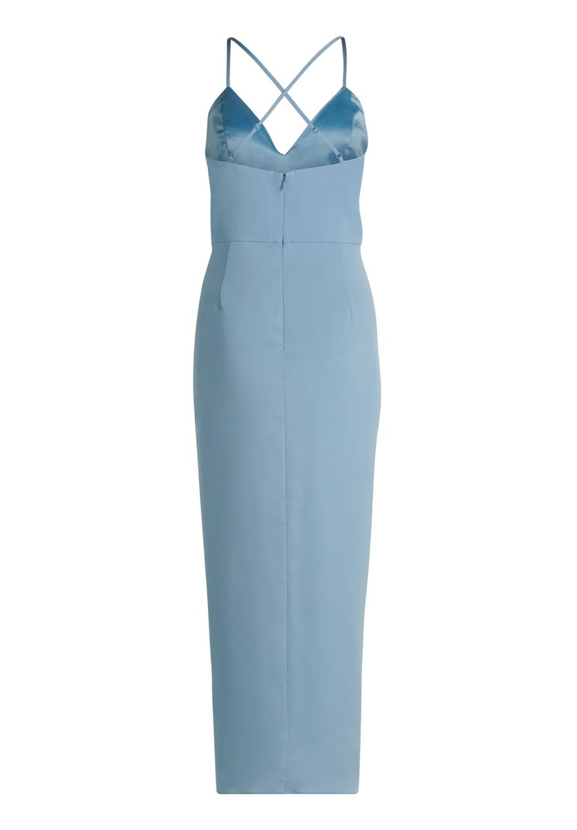 Elegantes Satin-Wickelkleid mit Raffung