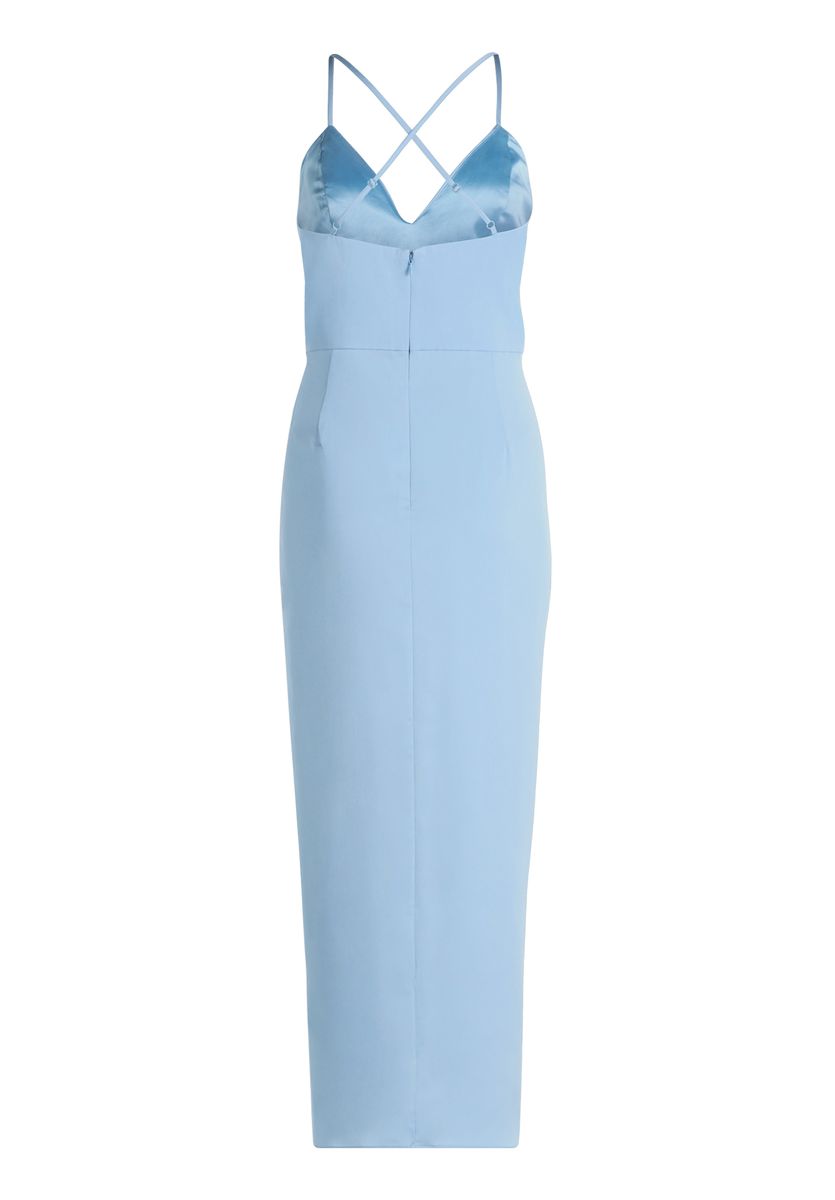 Elegantes Satin-Wickelkleid mit Raffung