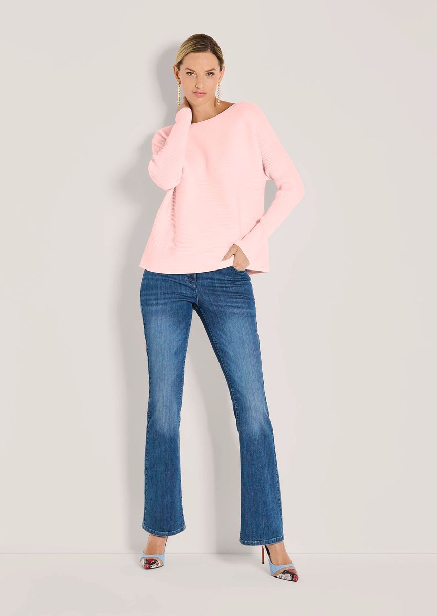 Quergerippter Oversize-Strickpullover