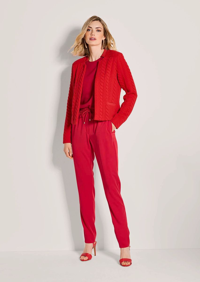Strukturierter Jerseyblazer mit offener Front