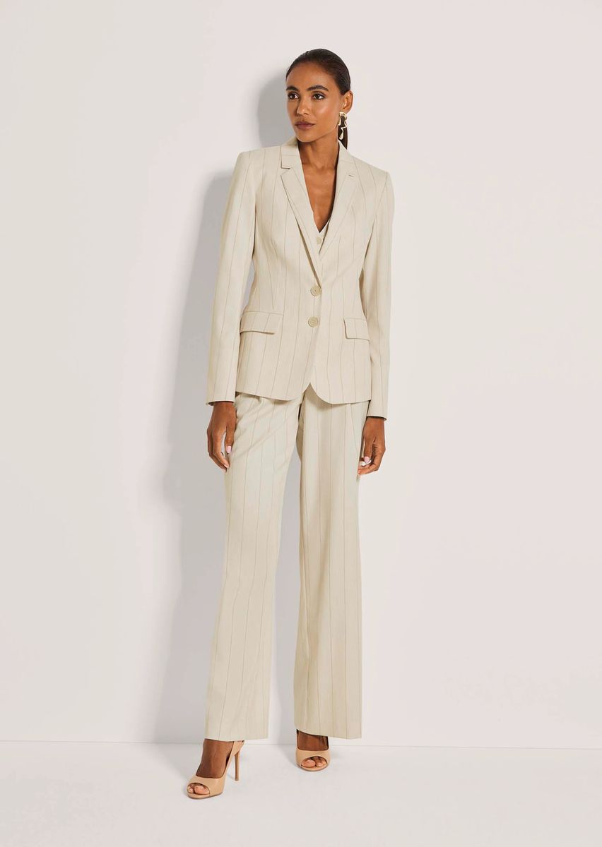 Taillierter Nadelstreifen-Blazer mit Revers