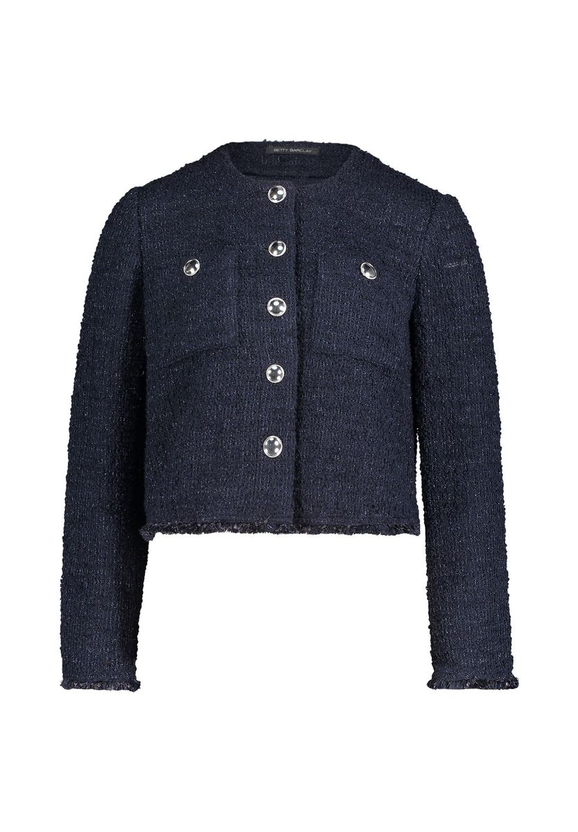 Kurzgeschnittene Bouclé-Jacke mit Struktur