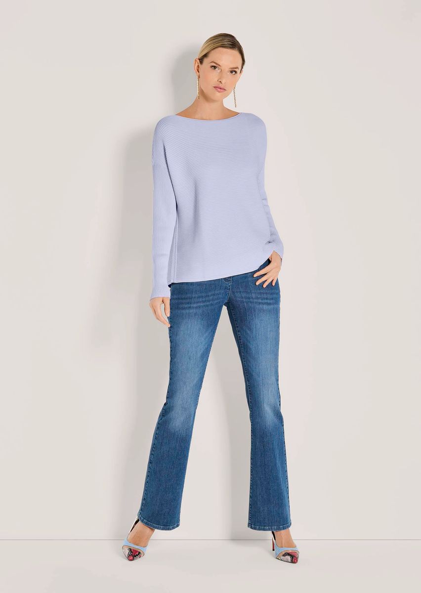 Oversize-Pullover mit Querrippen