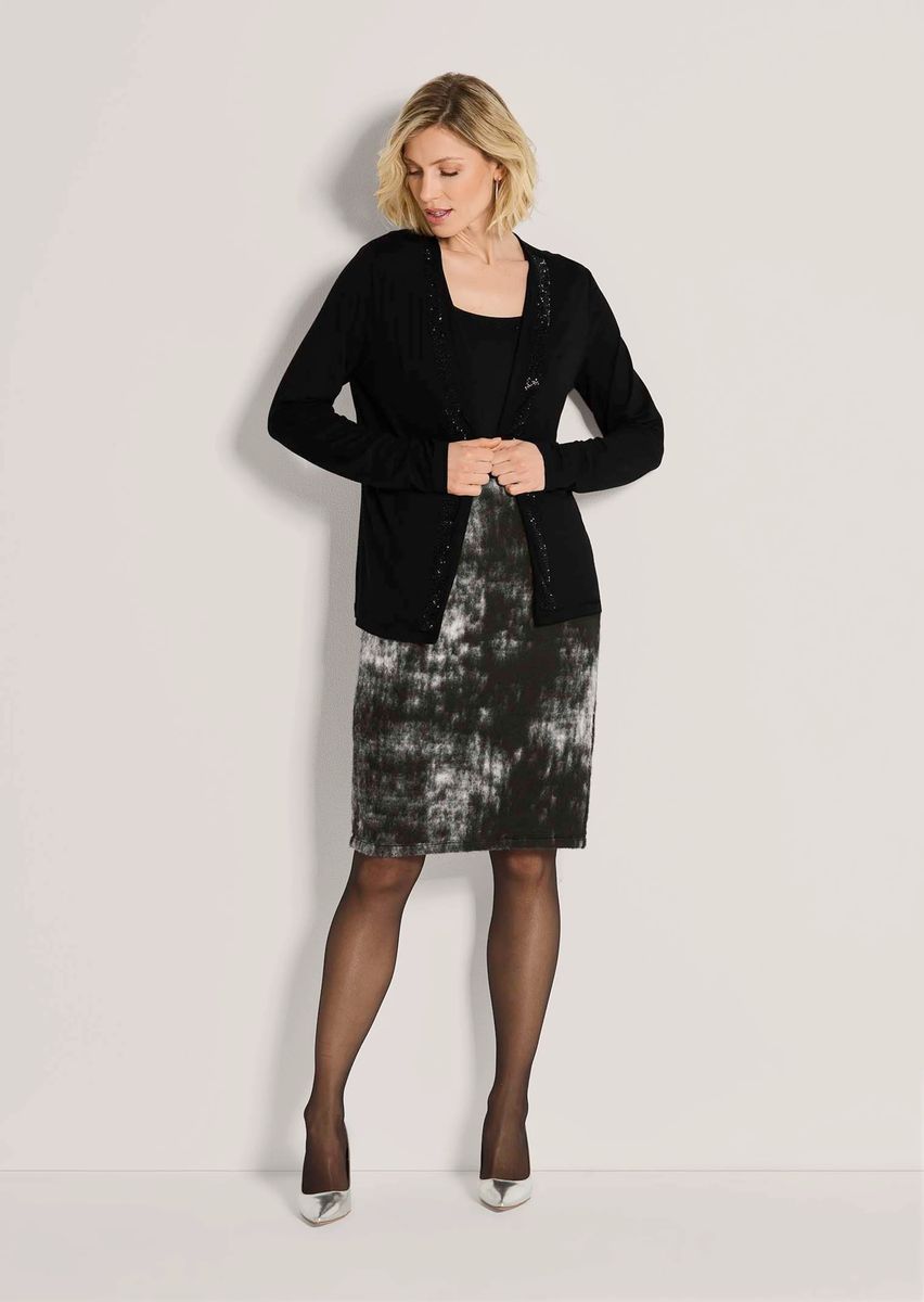 Verschlusslose Shirtjacke mit funkelnden Steinen