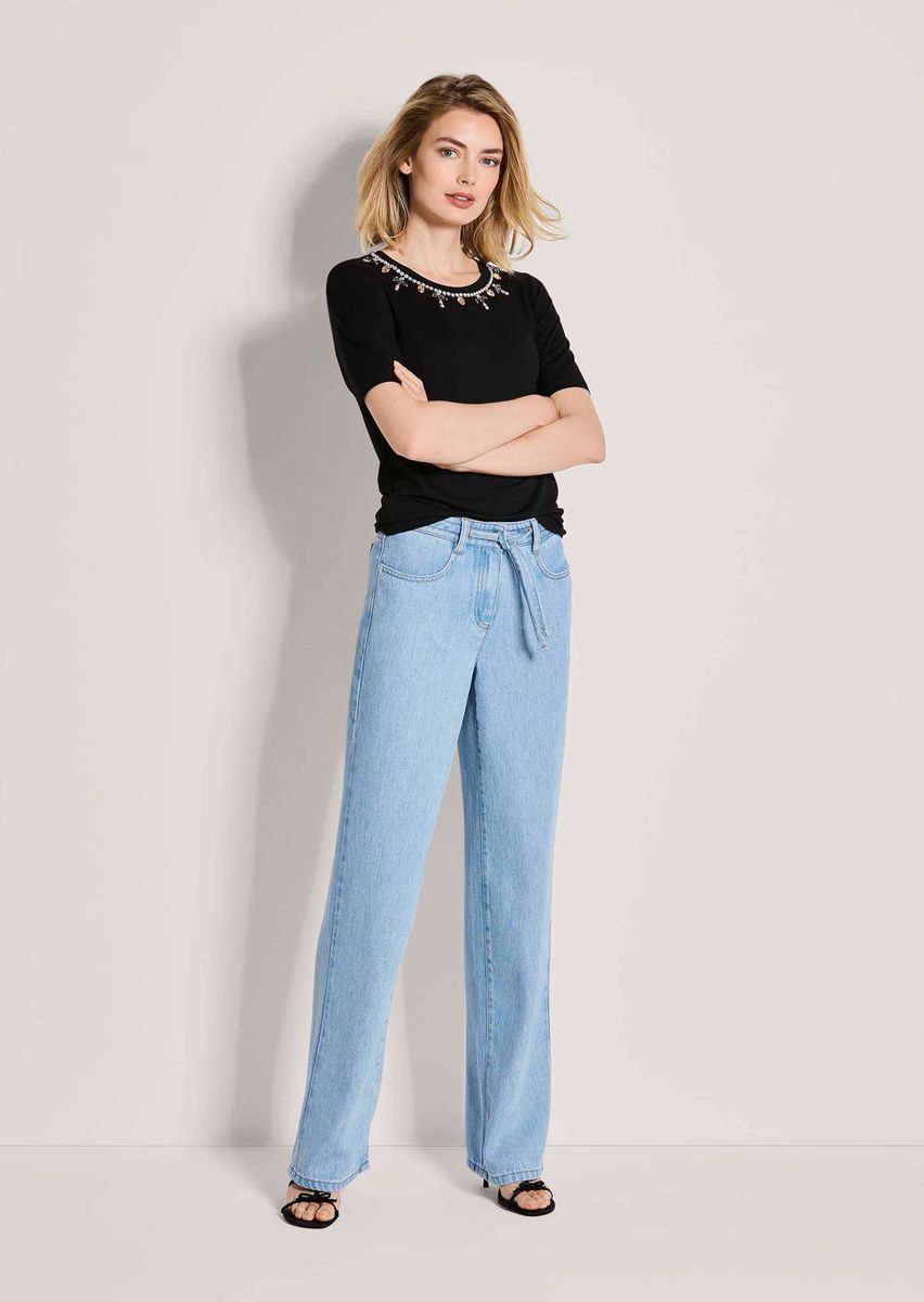 Leichte Weitbein-Jeans aus Lyocell