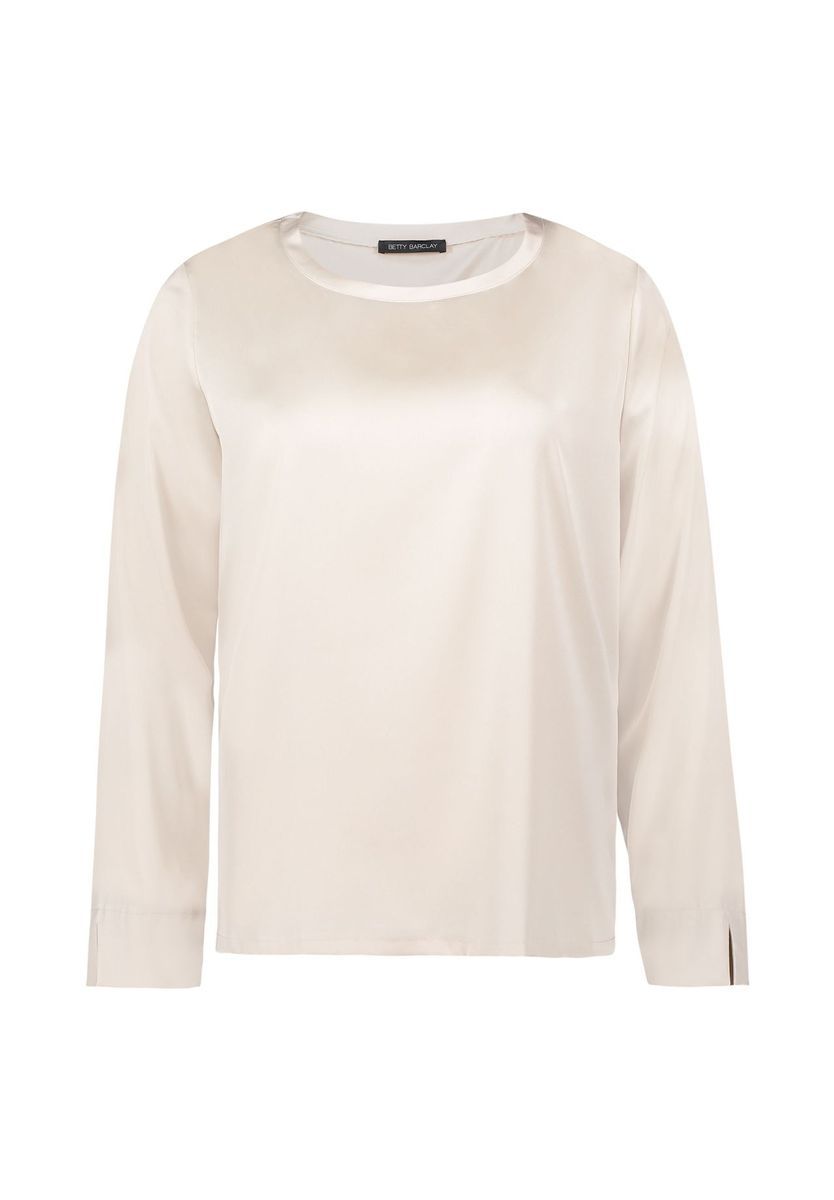 Langärmelige Satinbluse im Shirt-Stil