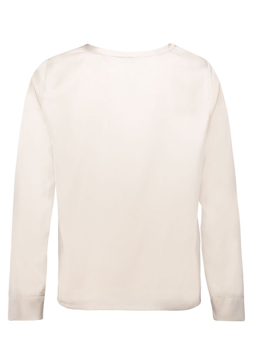 Langärmelige Satinbluse im Shirt-Stil