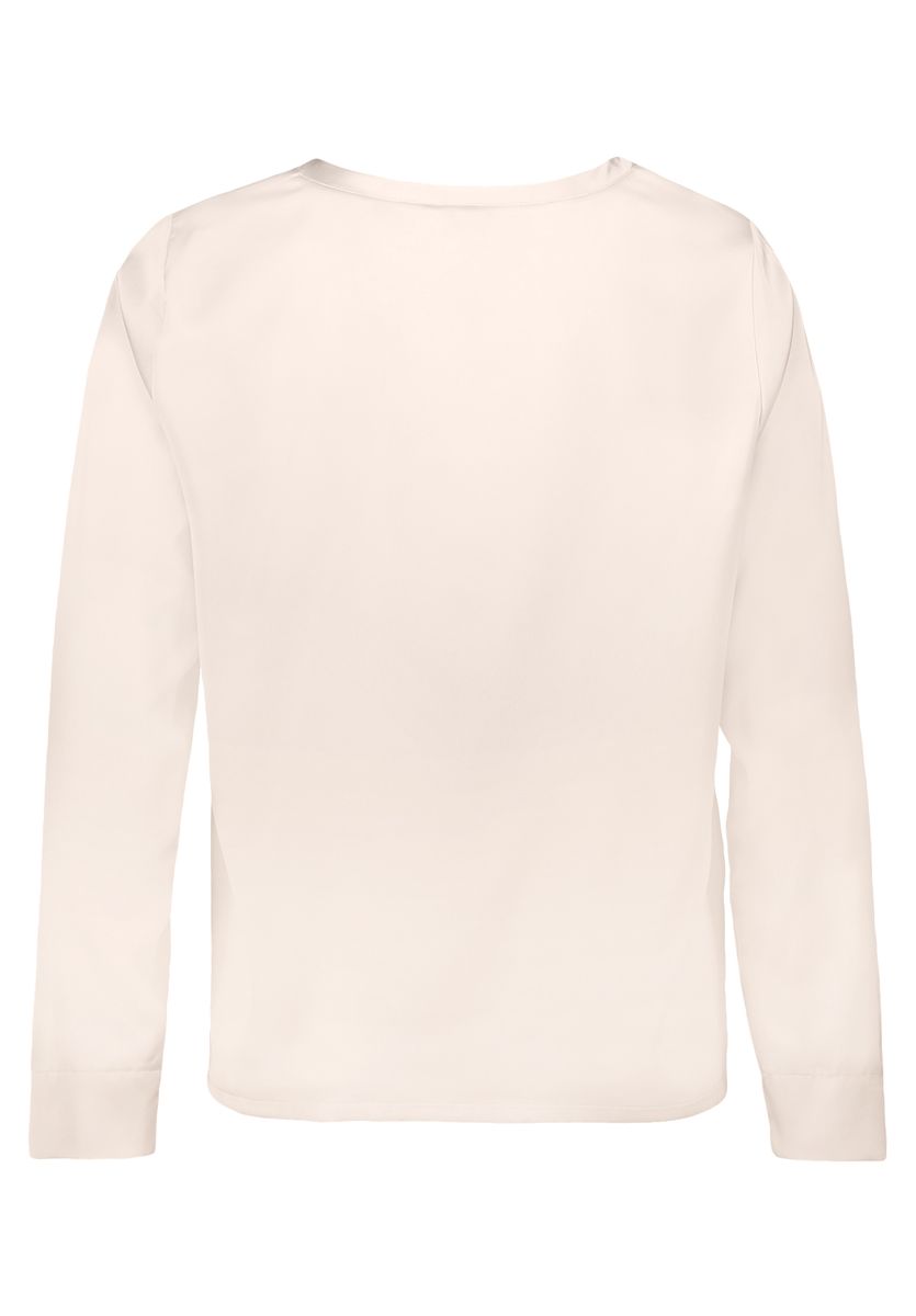 Langärmelige Satinbluse im Shirt-Stil
