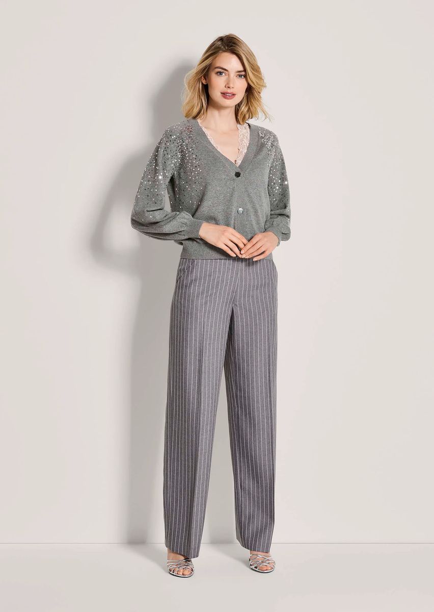 Cardigan mit Pailletten und Kaschmiranteil
