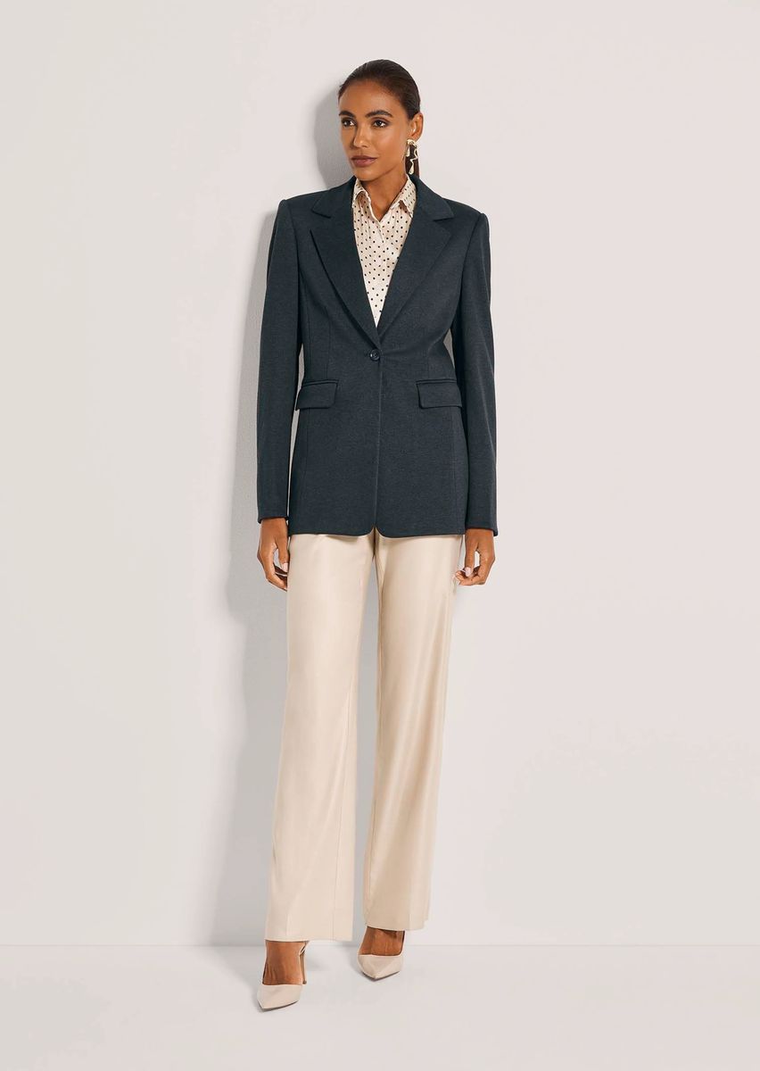 Zeitloser Einreihiger Melange-Blazer