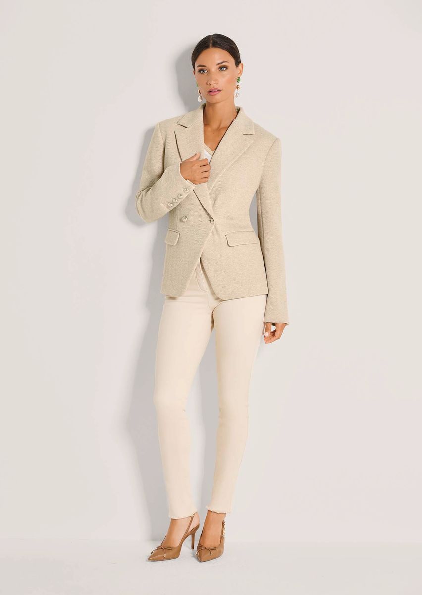 Zweireihiger Blazer aus Strukturjersey