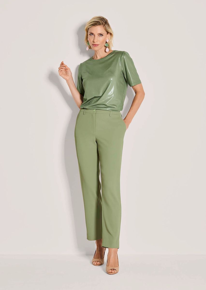 Konische Stretch-Stoffhose mit schlankem Bein