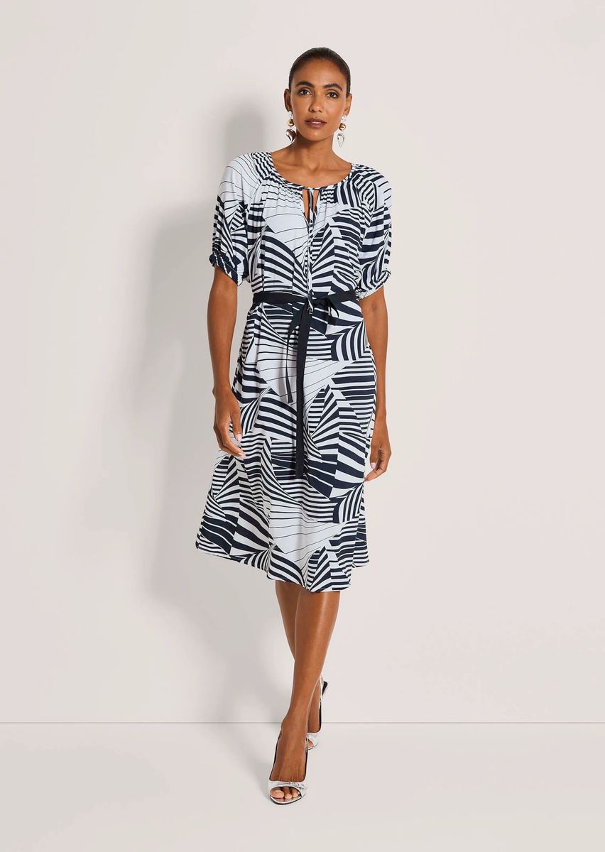 A-Linien-Midikleid mit Grafik-Print