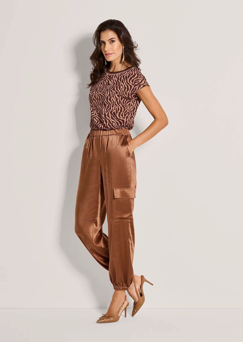 Elegante Satin-Schlupfhose im Cargo-Stil