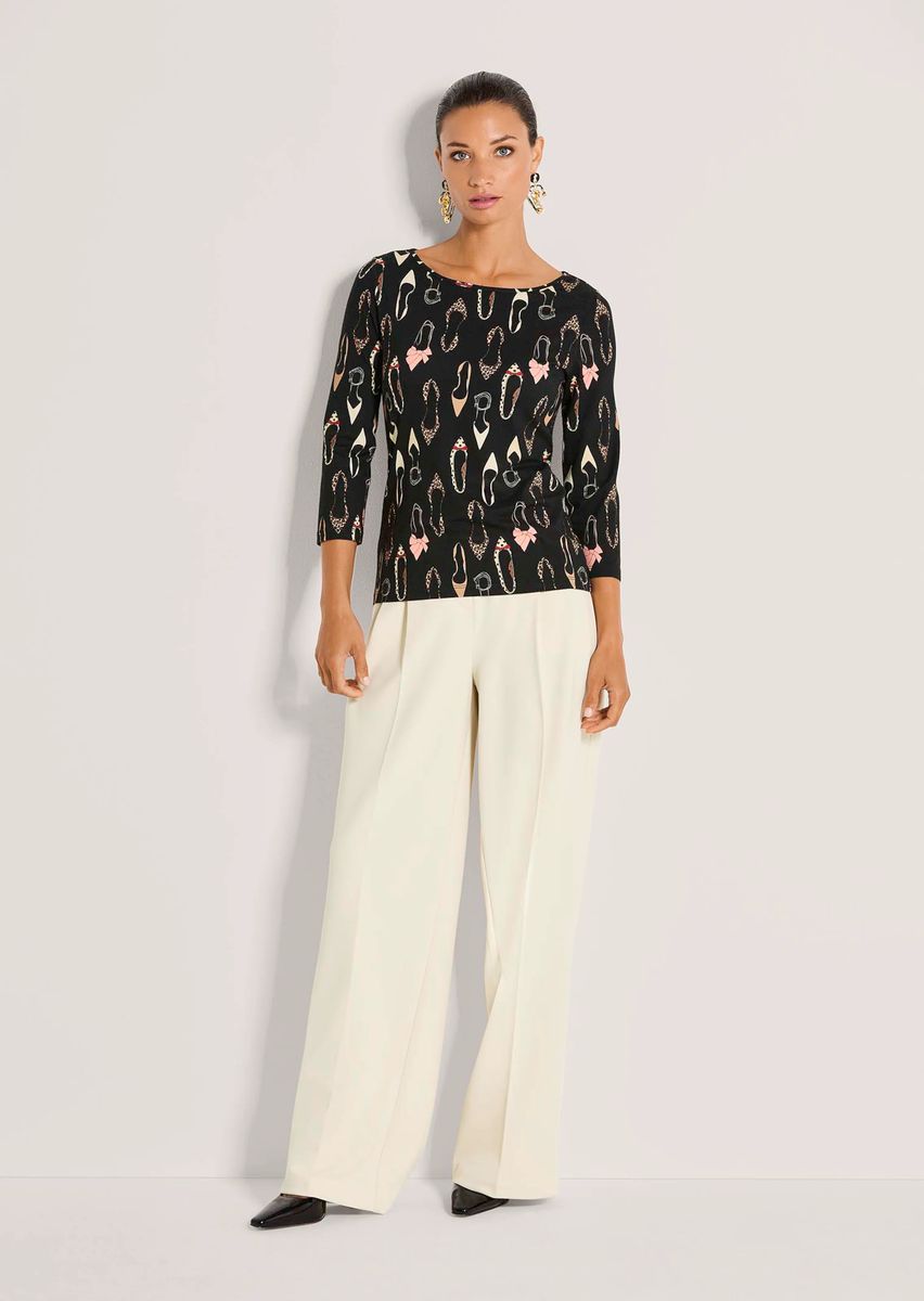 Verspieltes Jersey-Top mit Schuhprint