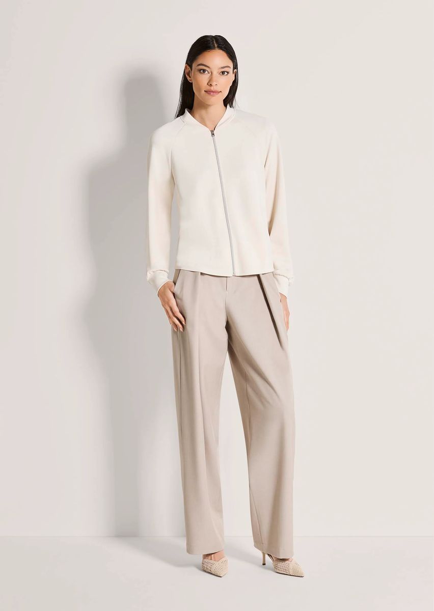 Clean-geschnittener Jersey-Blouson mit Reißverschluss