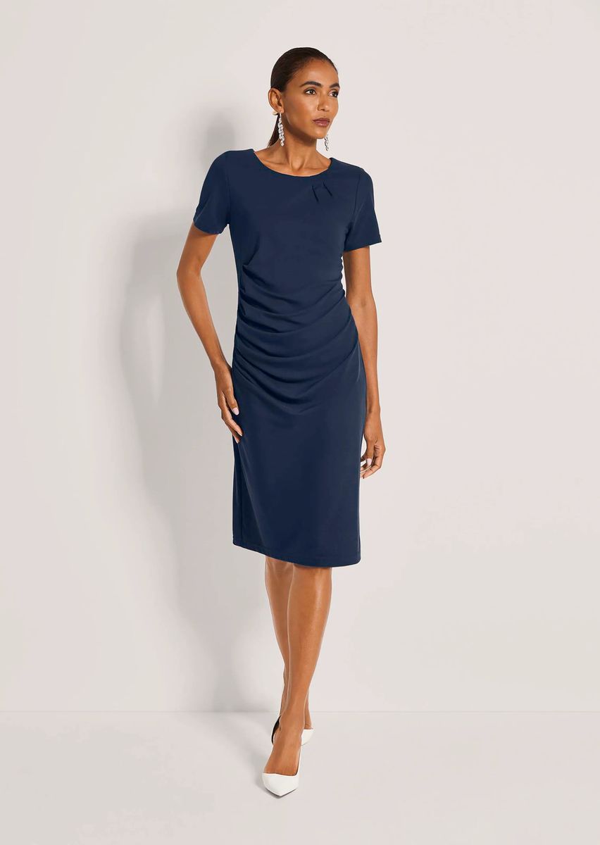 Elegantes Jersey-Etuikleid mit Raffung