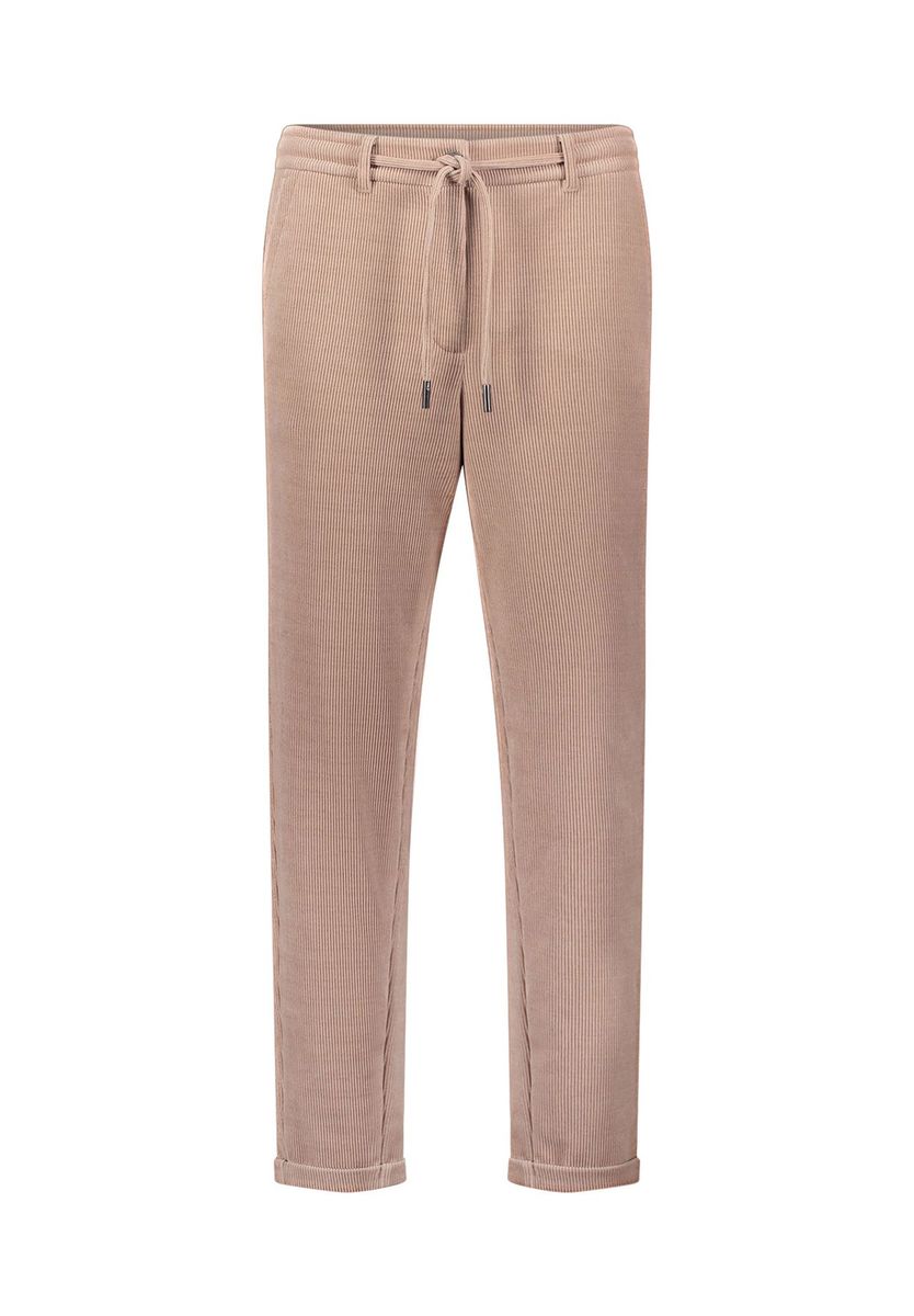 Gerippte High-Waist Karottenhose