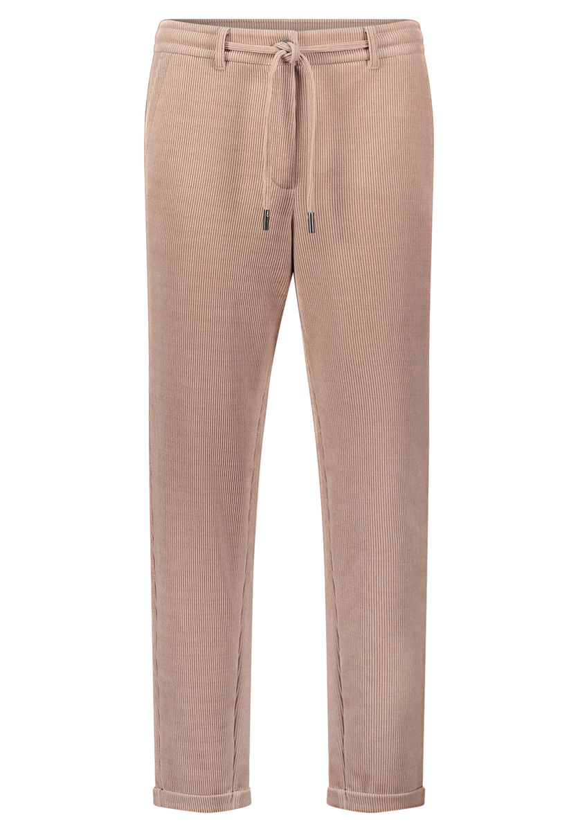 Gerippte High-Waist Karottenhose