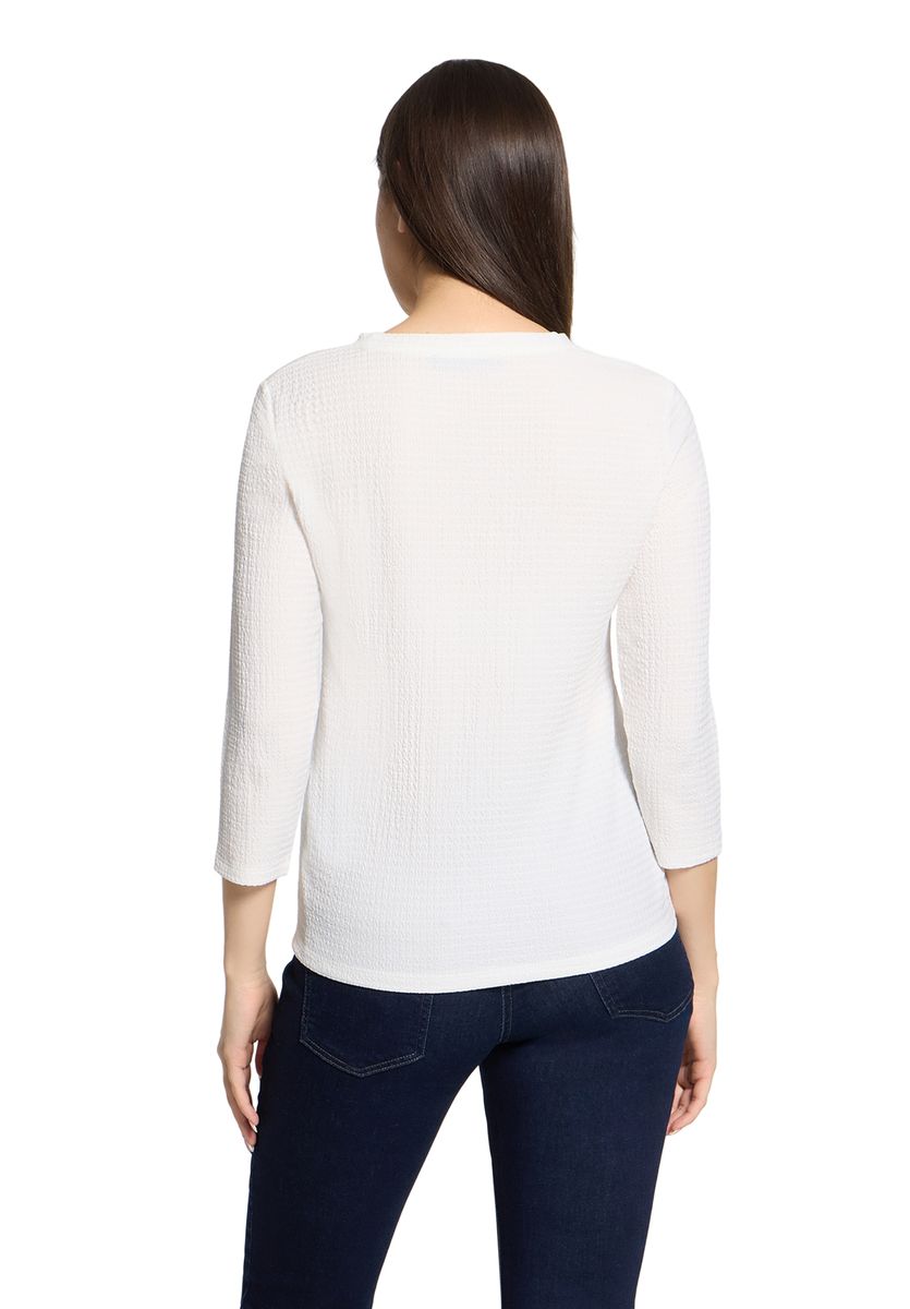 Strukturiertes Crinkle-Shirt mit 3/4-Arm