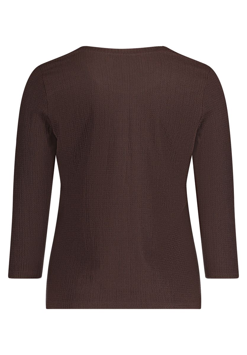 Strukturshirt mit Dreiviertelarm und Crinkle-Optik