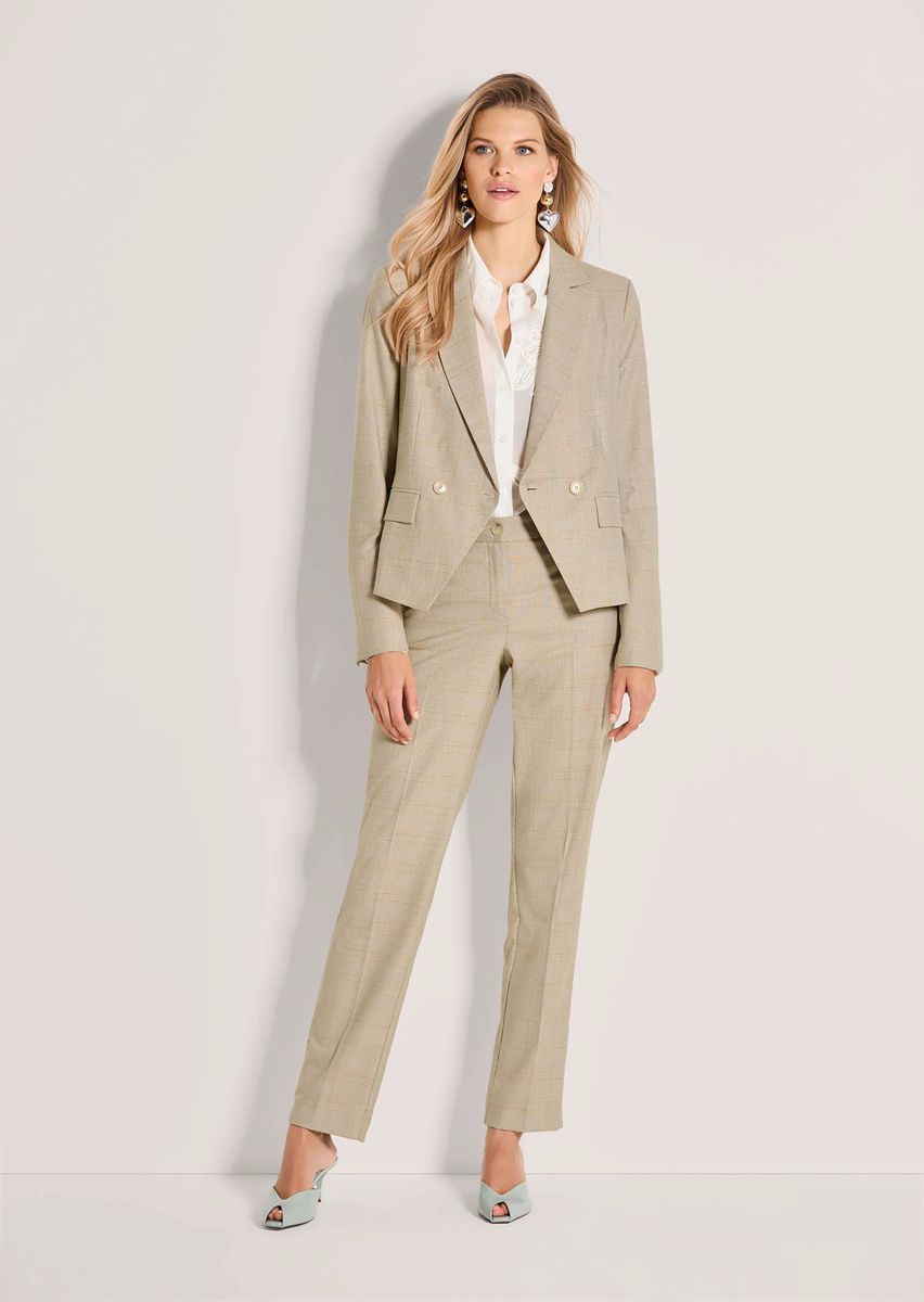 Zweireihiger Glencheck-Blazer mit Schimmer
