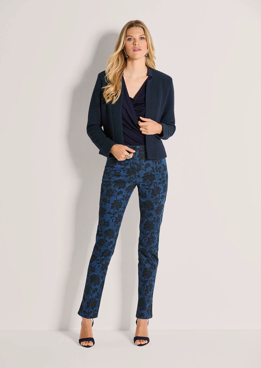 Strukturierter Jersey-Blazer mit Stehkragen