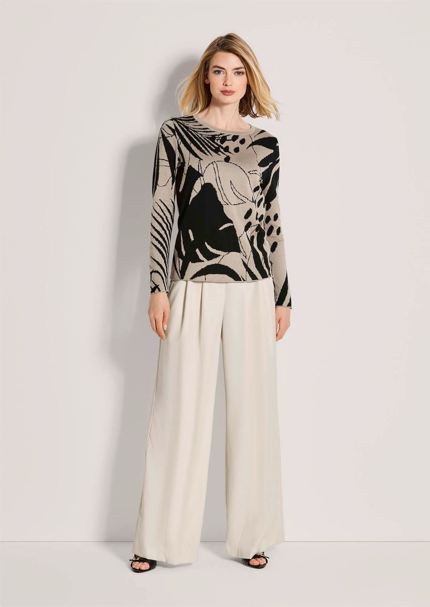 Jacquard-Pullover mit botanischem Muster