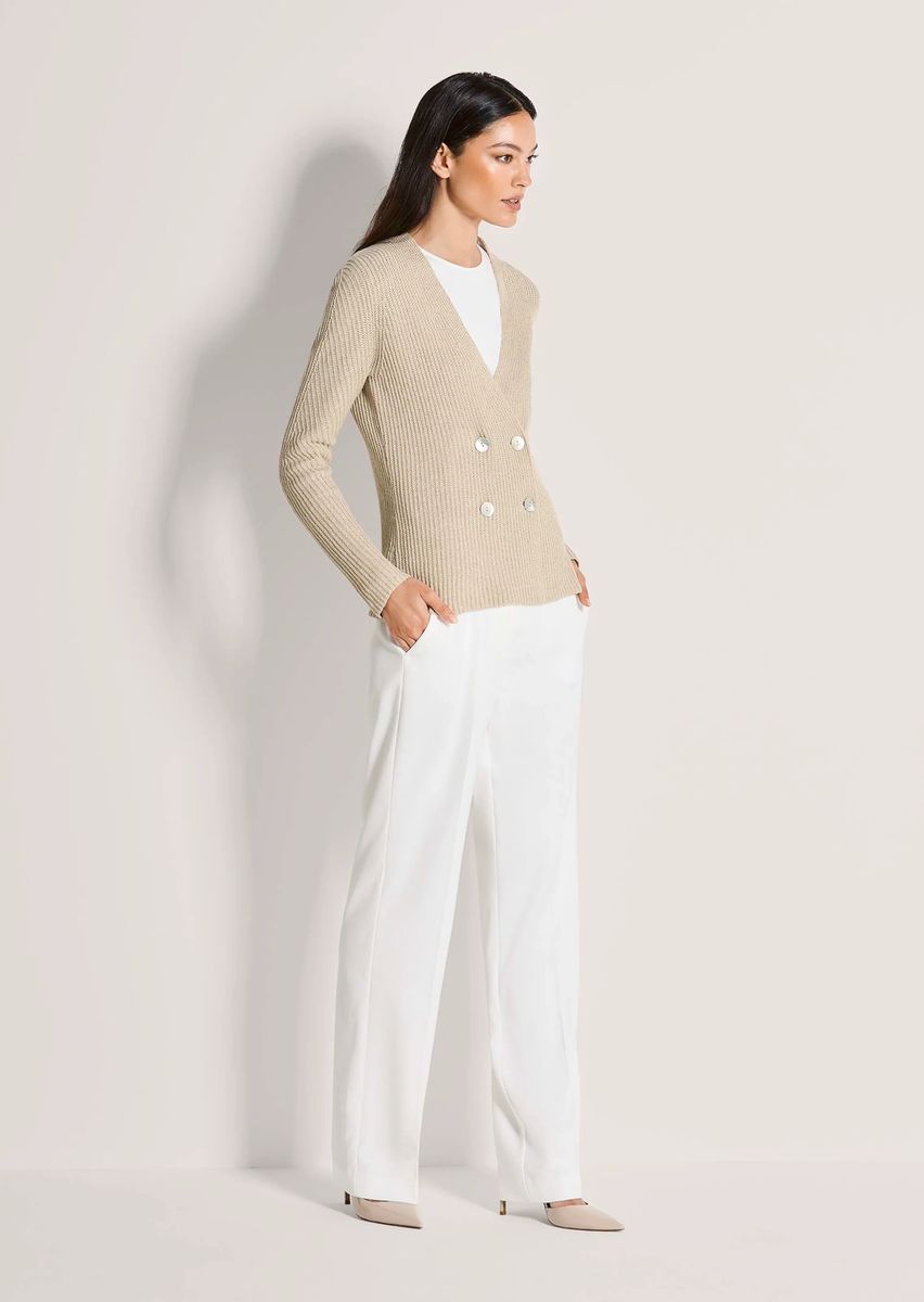 Doppelreihiger Rippstrick-Blazer