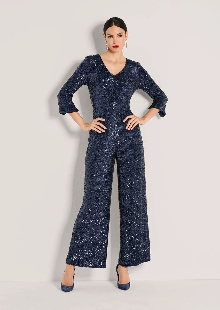 Glamouröser Pailletten-Overall im Culotte-Stil