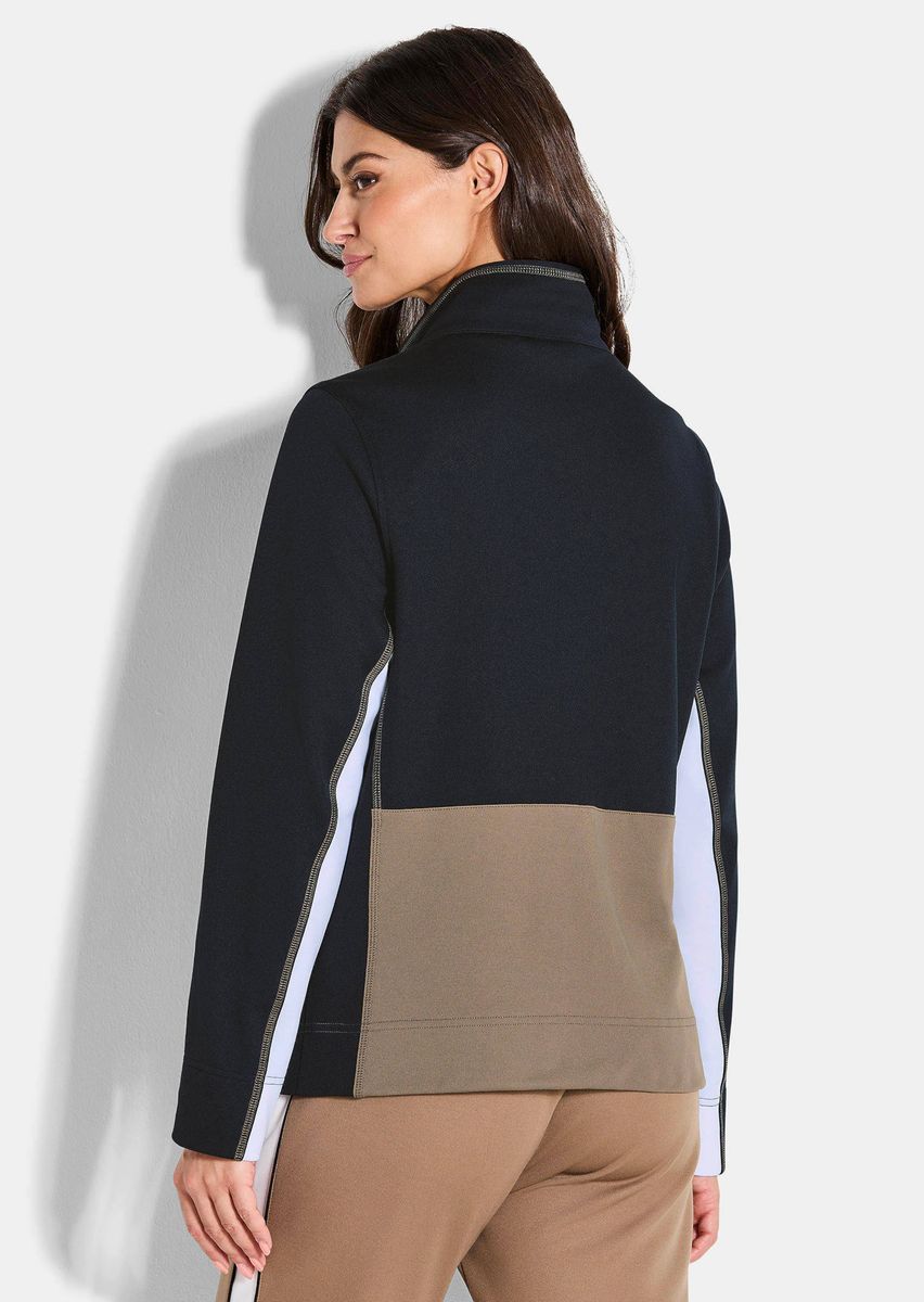 Sportliche Fleecejacke mit Color-Blocking