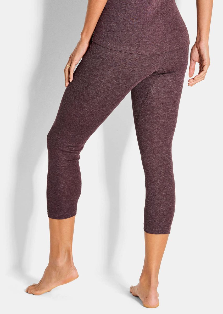Angeraute Thermo-Capri-Leggings in Melange-Optik