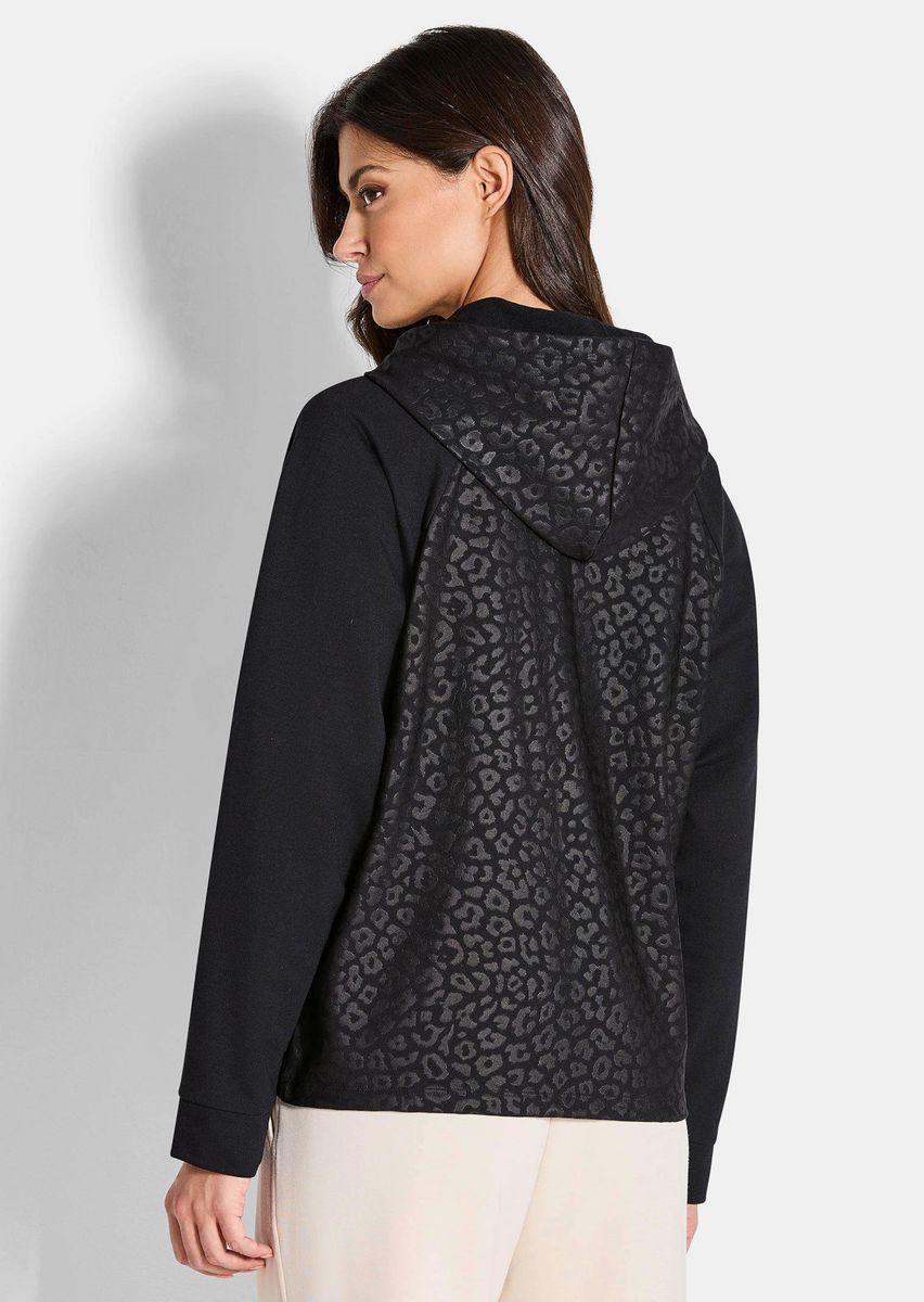 Kapuzenjacke mit Leoparden-Prägedruck
