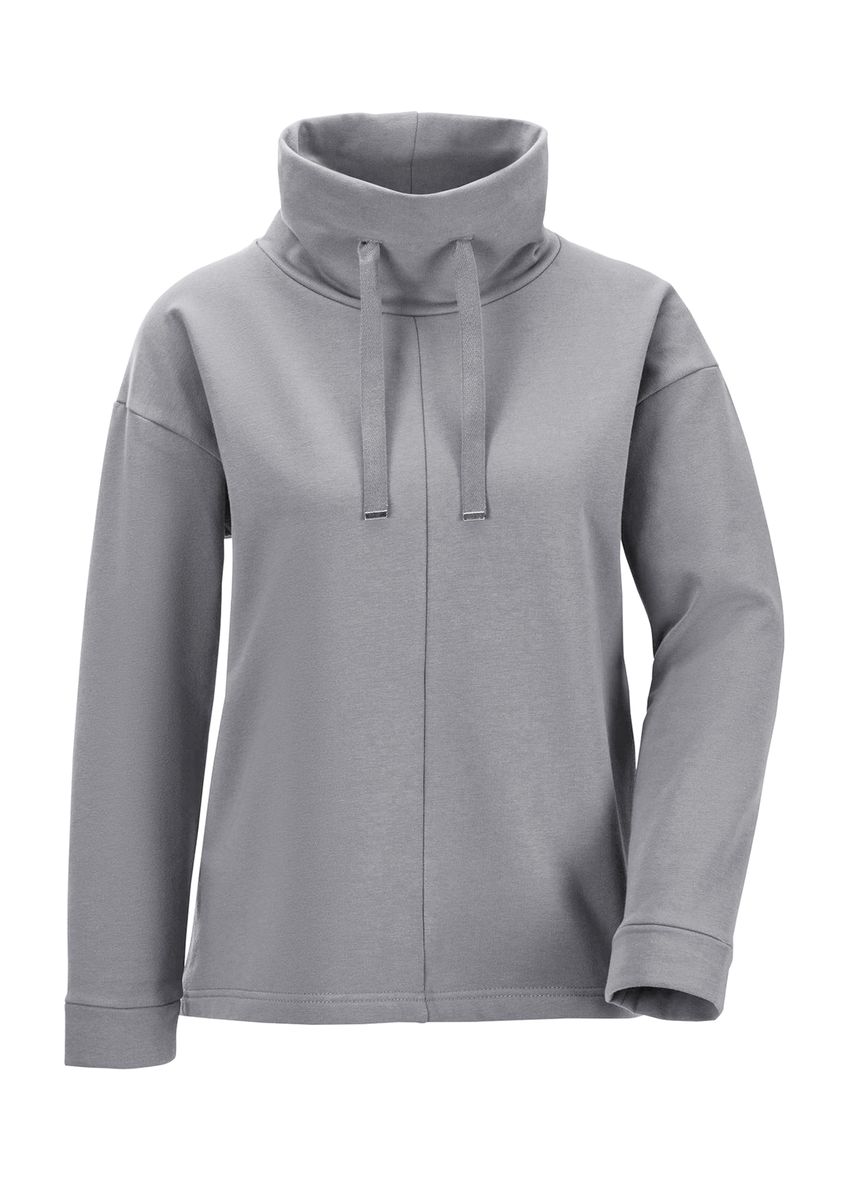 Jersey-Sweatshirt mit Tunnelzug-Stehkragen
