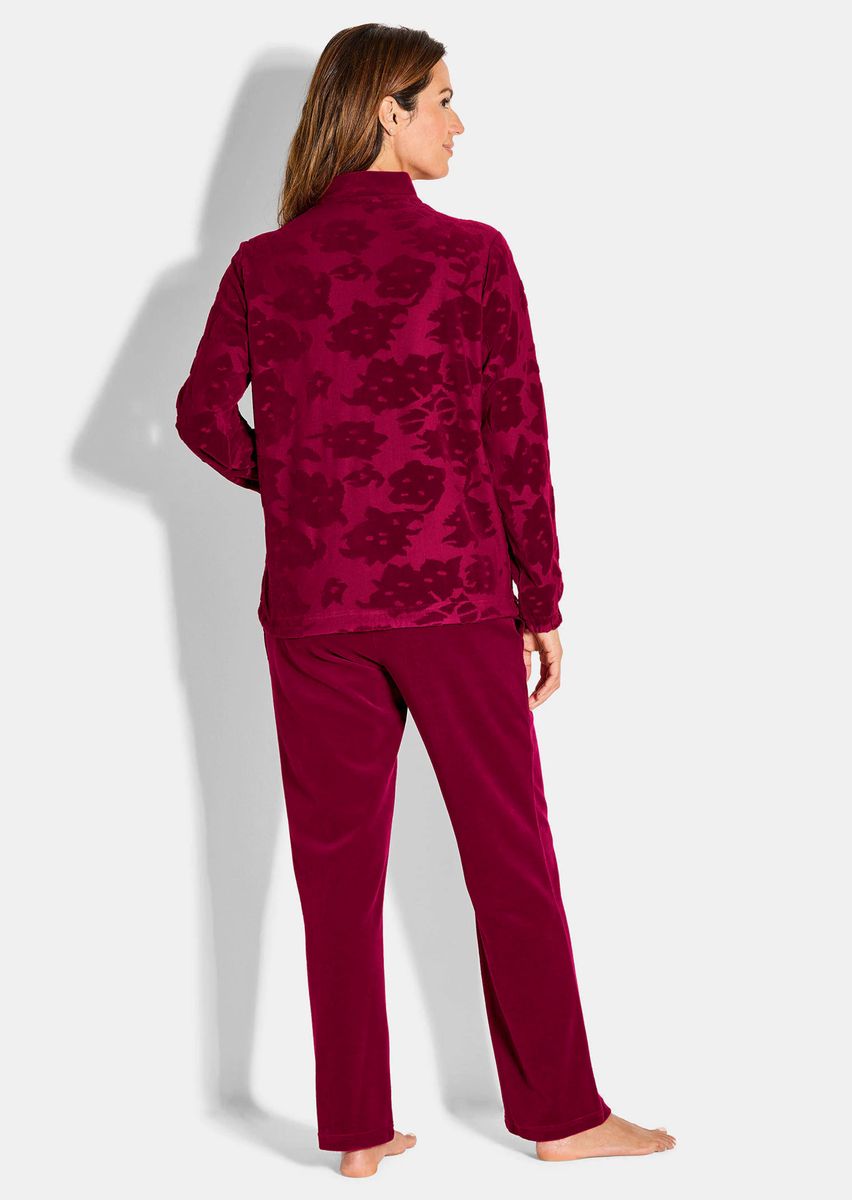 Nicki-Hausanzug mit floralem Ausbrenner-Muster