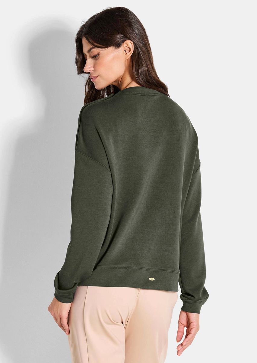 Sweatshirt aus Modalmischung mit Schulterknöpfen