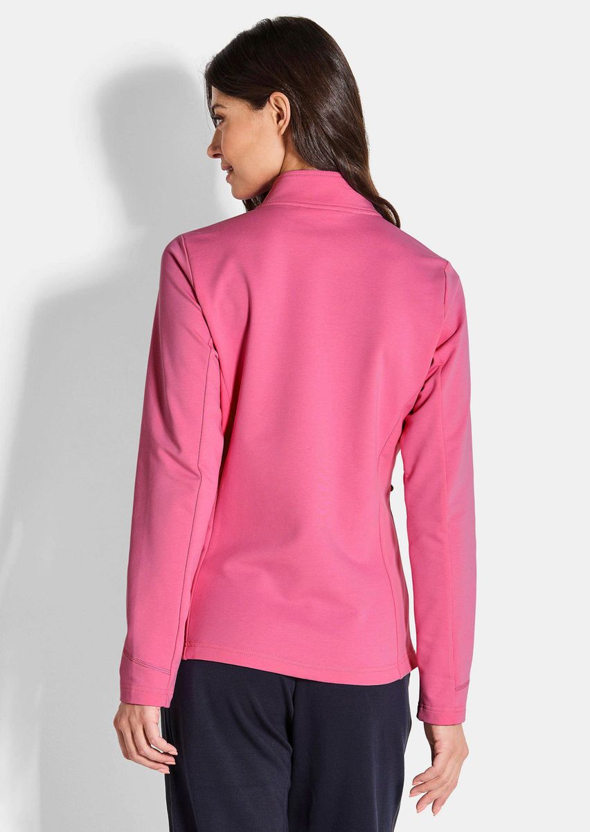 Taillierte Sweatjacke mit Stehkragen