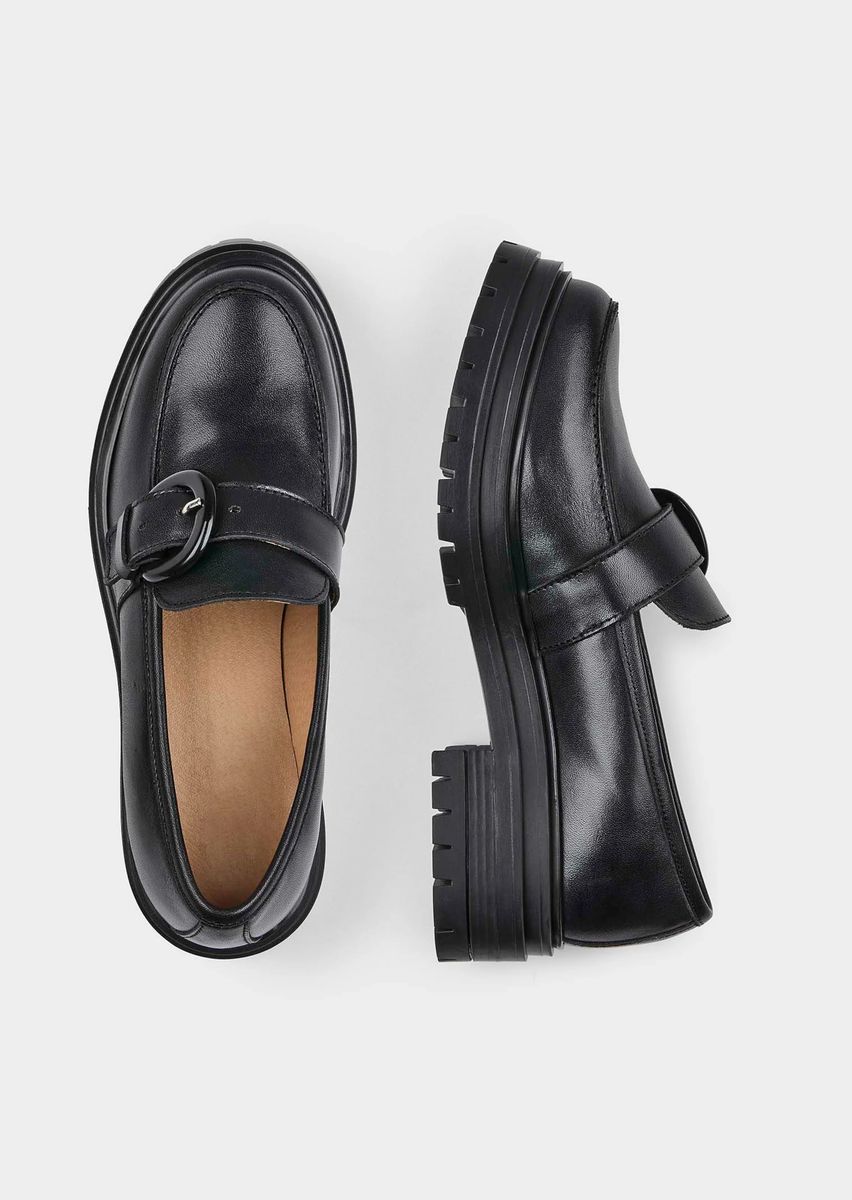 Leder-Loafer mit markanter Profilsohle